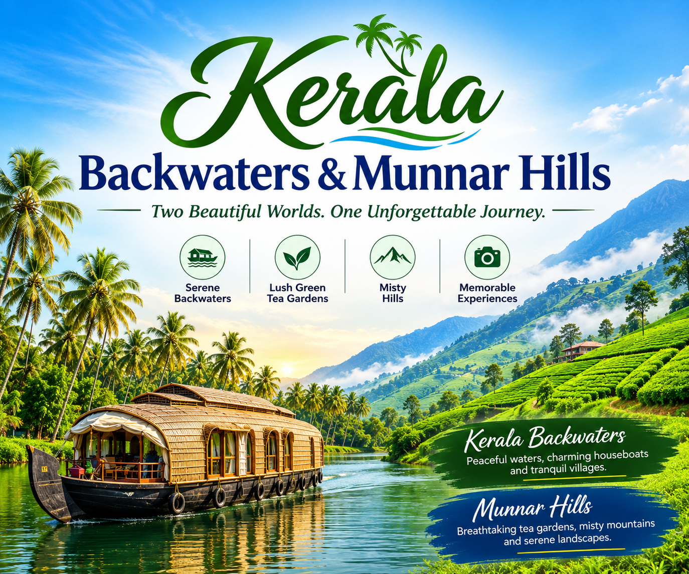 5f5096a9-c5a9-47f1-95df-33ee1e8869de Kerala Backwaters & Munnar Hills - Image 1
